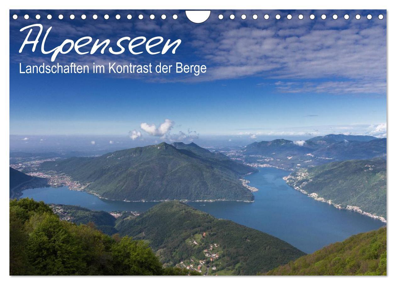 Calendar / Agendă Alpensee - Landschaften im Kontrast der Berge (Wandkalender 2024 DIN A4 quer), CALVENDO Monatskalender 