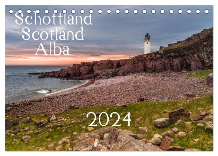 Naptár/Határidőnapló Schottland - Scotland - Alba (Tischkalender 2024 DIN A5 quer), CALVENDO Monatskalender 