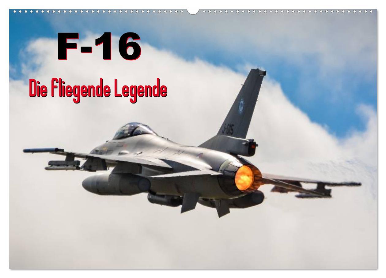 Naptár/Határidőnapló F-16 Fliegende Legende (Wandkalender 2024 DIN A2 quer), CALVENDO Monatskalender 