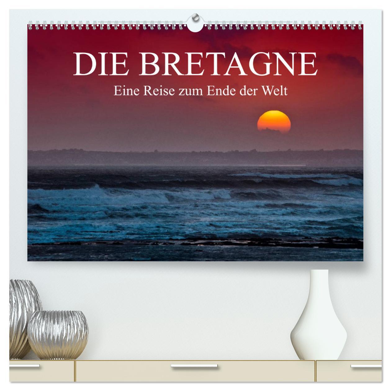 Kalendarz/Pamiętnik Die Bretagne - Eine Reise zum Ende der Welt / CH-Version (hochwertiger Premium Wandkalender 2024 DIN A2 quer), Kunstdruck in Hochglanz 