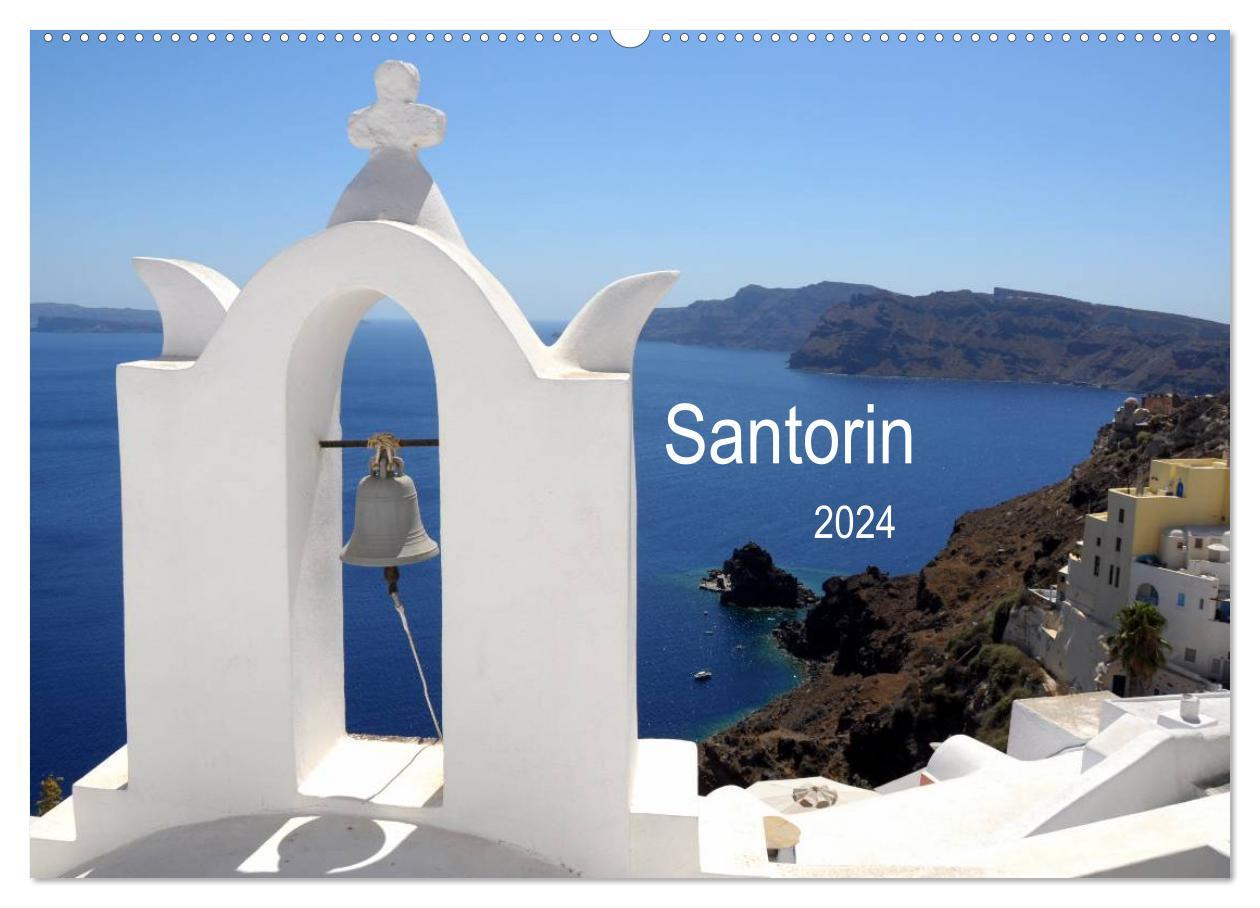 Naptár/Határidőnapló Santorin 2024 (Wandkalender 2024 DIN A2 quer), CALVENDO Monatskalender 