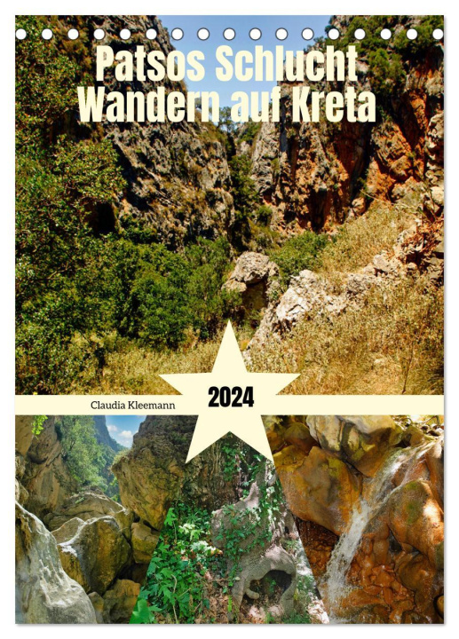Naptár/Határidőnapló Patsos Schlucht. Wandern auf Kreta (Tischkalender 2024 DIN A5 hoch), CALVENDO Monatskalender 