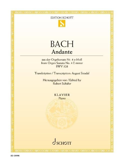Книга Andante from Organ Sonata No. 4 E Minor Bwv 528 for Piano Robert Schaefer