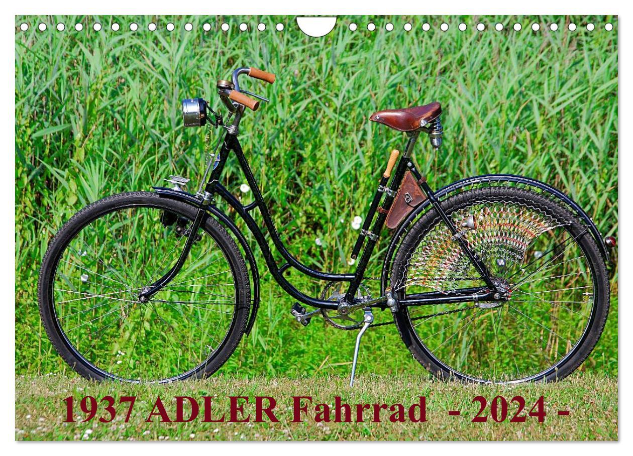 Naptár/Határidőnapló 1937 ADLER Fahrrad (Wandkalender 2024 DIN A4 quer), CALVENDO Monatskalender 