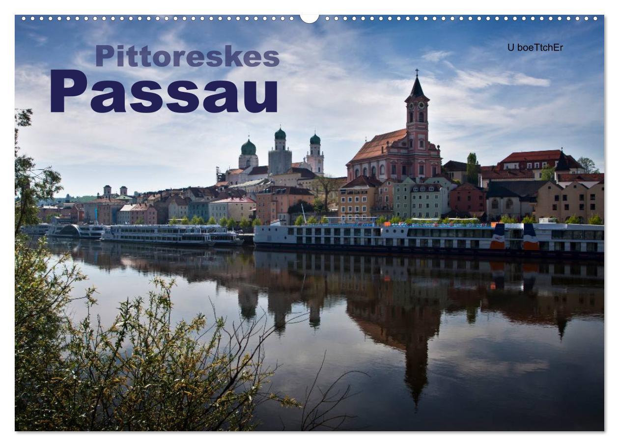 Календар/тефтер Pittoreskes Passau (Wandkalender 2024 DIN A2 quer), CALVENDO Monatskalender 