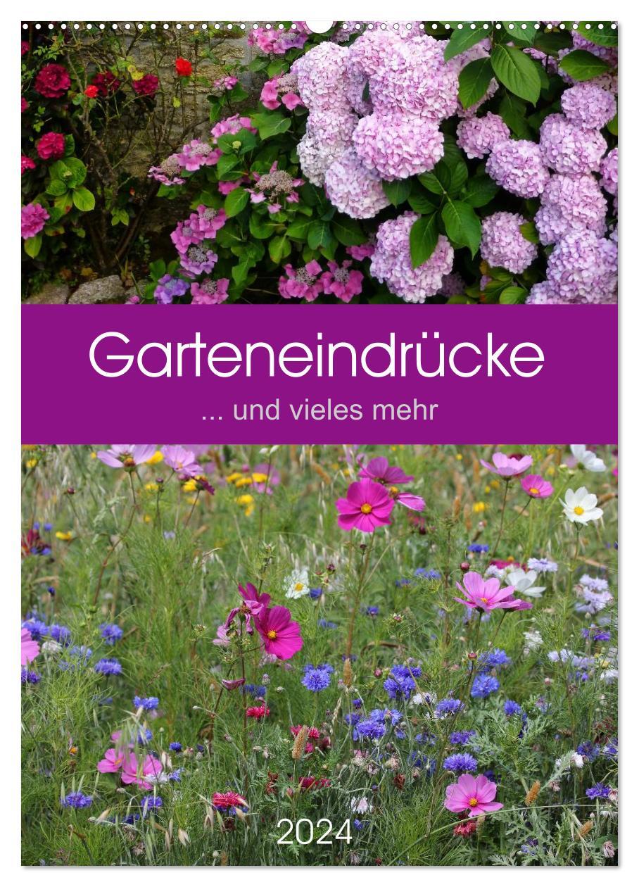 Calendar/Diary Garteneindrücke (Wandkalender 2024 DIN A2 hoch), CALVENDO Monatskalender 