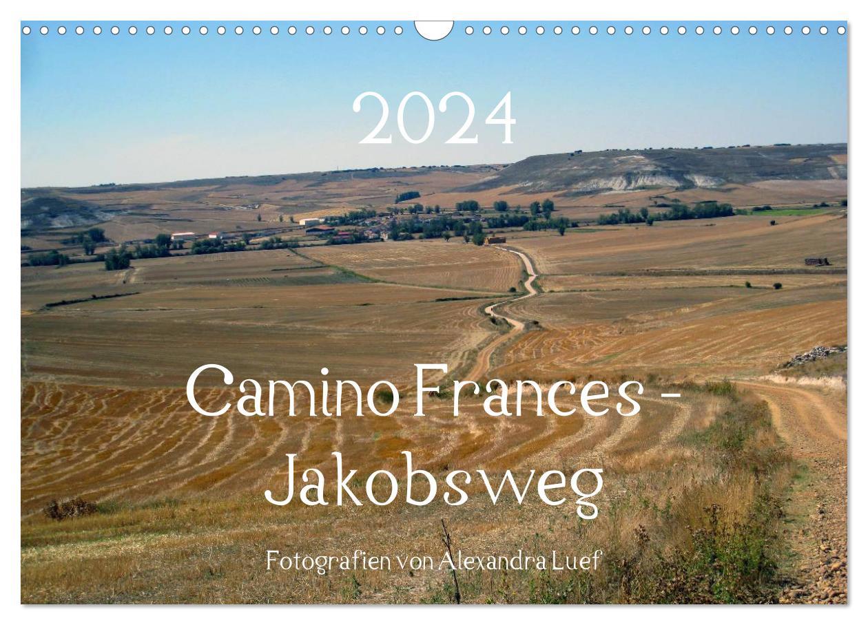 Calendar / Agendă Camino Frances - Jakobsweg (Wandkalender 2024 DIN A3 quer), CALVENDO Monatskalender 