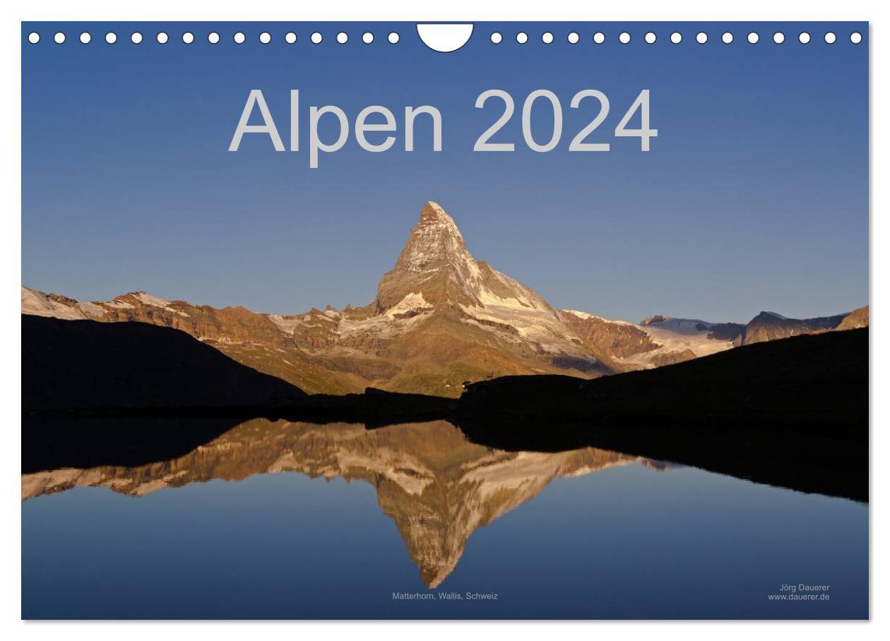 Kalendář/Diář Alpen (Wandkalender 2024 DIN A4 quer), CALVENDO Monatskalender 