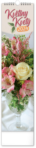 Kalendar/Rokovnik Kalendář 2024 nástěnný: Květiny CZ/SK, 12 × 48 cm 