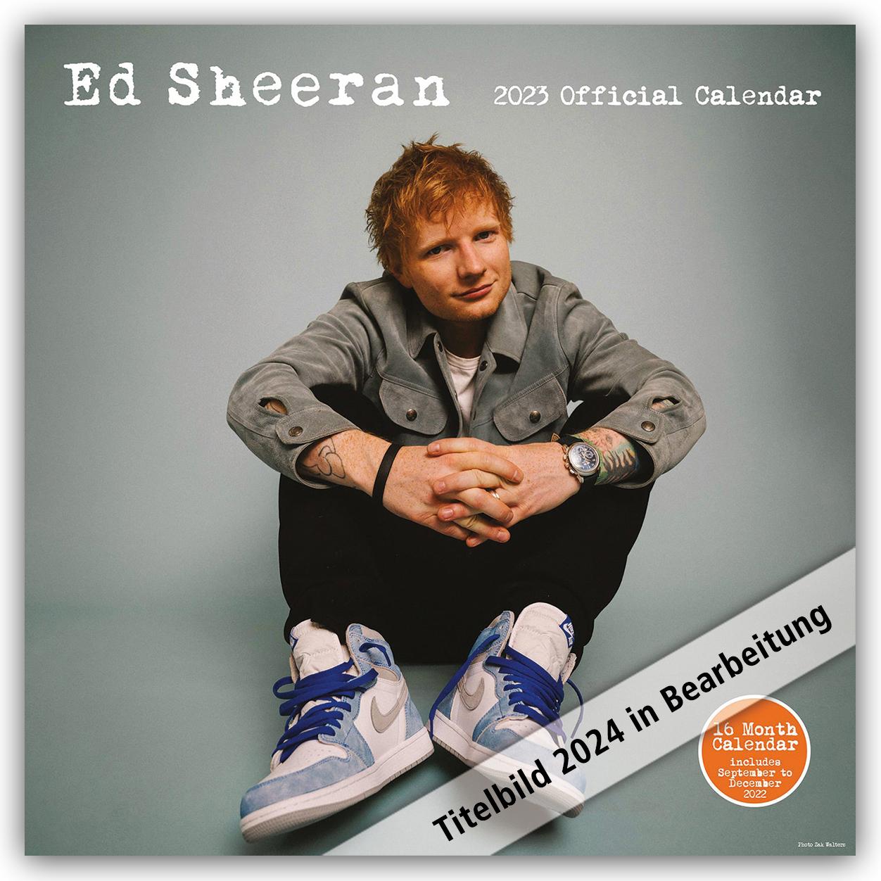 Naptár/Határidőnapló Ed Sheeran - Offizieller Kalender 2024 - 16-Monatskalender 