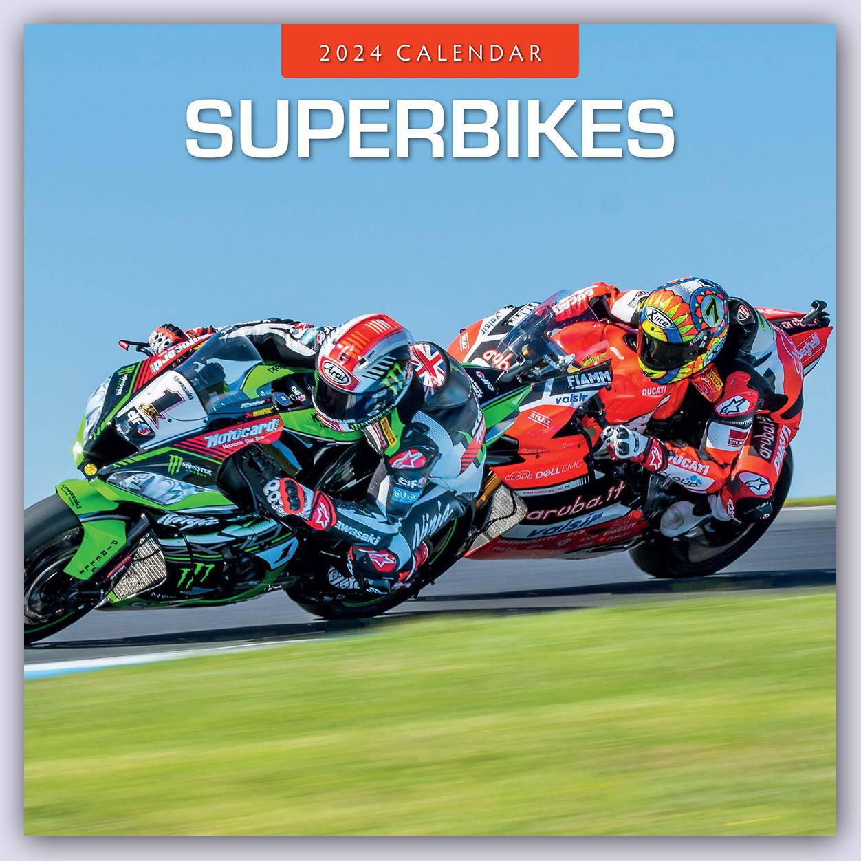 Календар/тефтер Superbikes - Motorräder 2024 - 16-Monatskalender 