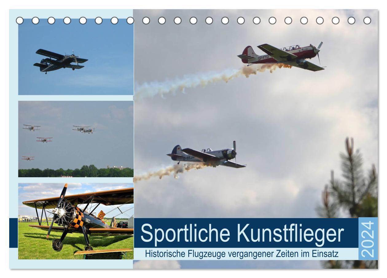 Kalendář/Diář Sportliche Kunstflieger (Tischkalender 2024 DIN A5 quer), CALVENDO Monatskalender Günther Klünder