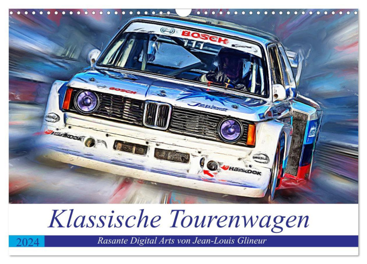Calendar / Agendă Klassische Tourenwagen - Rasante Digital Arts von Jean-Louis Glineur (Wandkalender 2024 DIN A3 quer), CALVENDO Monatskalender Jean-Louis Glineur