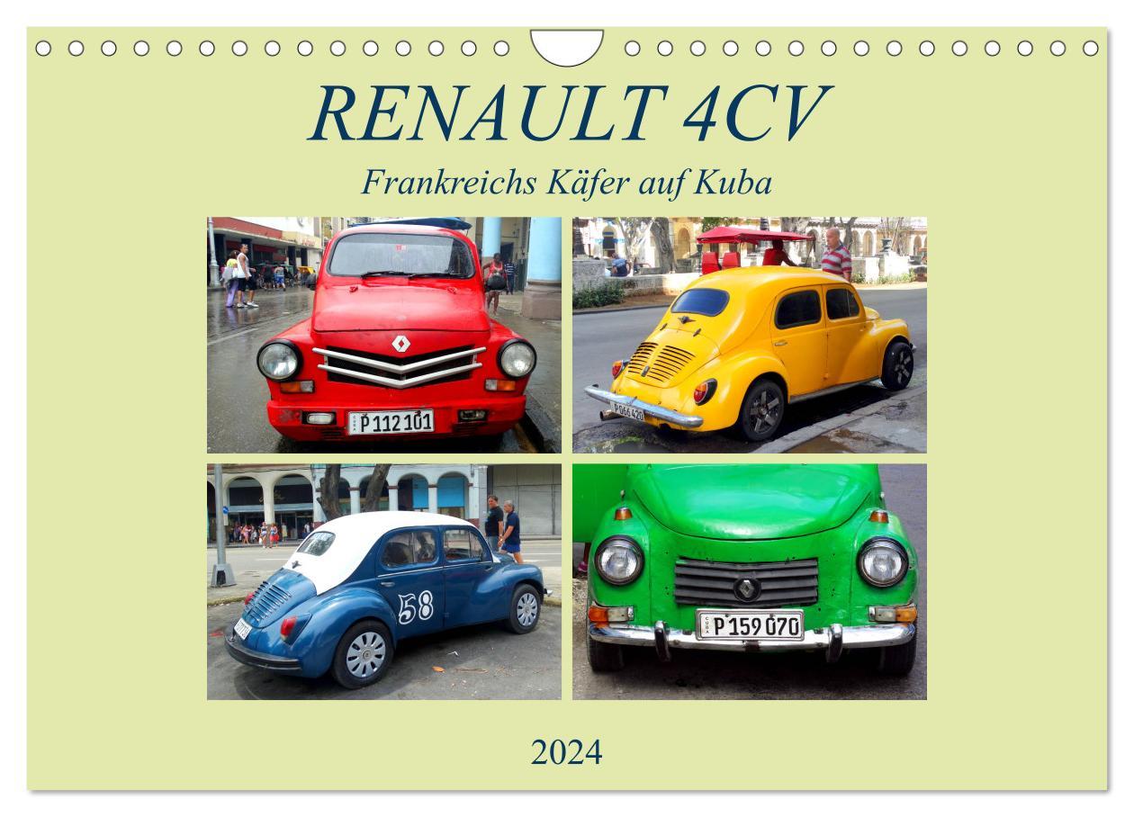 Kalendarz/Pamiętnik RENAULT 4CV - Frankreichs Käfer auf Kuba (Wandkalender 2024 DIN A4 quer), CALVENDO Monatskalender Henning von Löwis of Menar