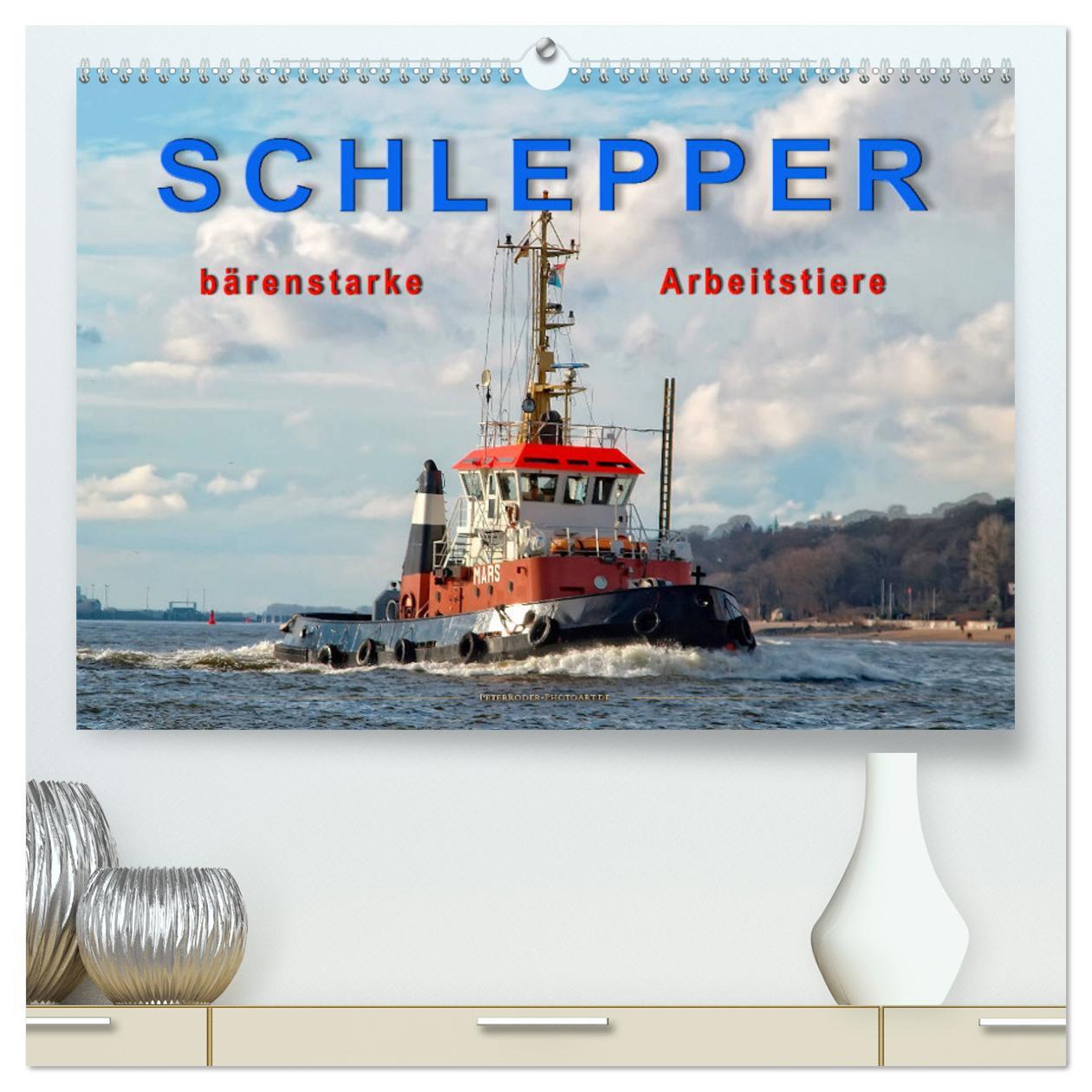 Calendar / Agendă Schlepper - bärenstarke Arbeitstiere (hochwertiger Premium Wandkalender 2024 DIN A2 quer), Kunstdruck in Hochglanz Peter Roder