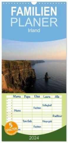 Kalendář/Diář Familienplaner 2024 - Irland mit 5 Spalten (Wandkalender, 21 x 45 cm) CALVENDO Knof