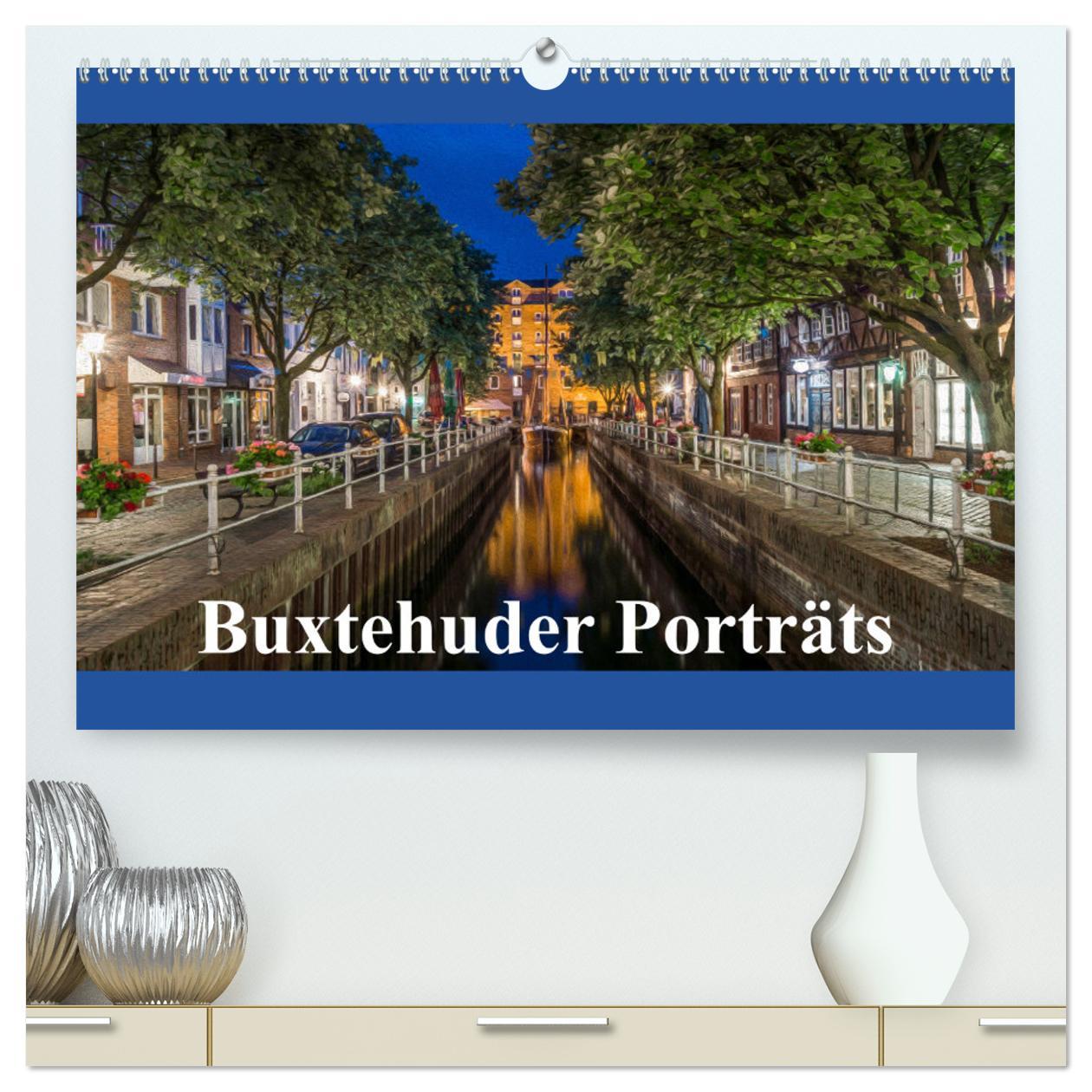 Kalendář/Diář Buxtehuder Porträts (hochwertiger Premium Wandkalender 2024 DIN A2 quer), Kunstdruck in Hochglanz Wolfgang Schwarz