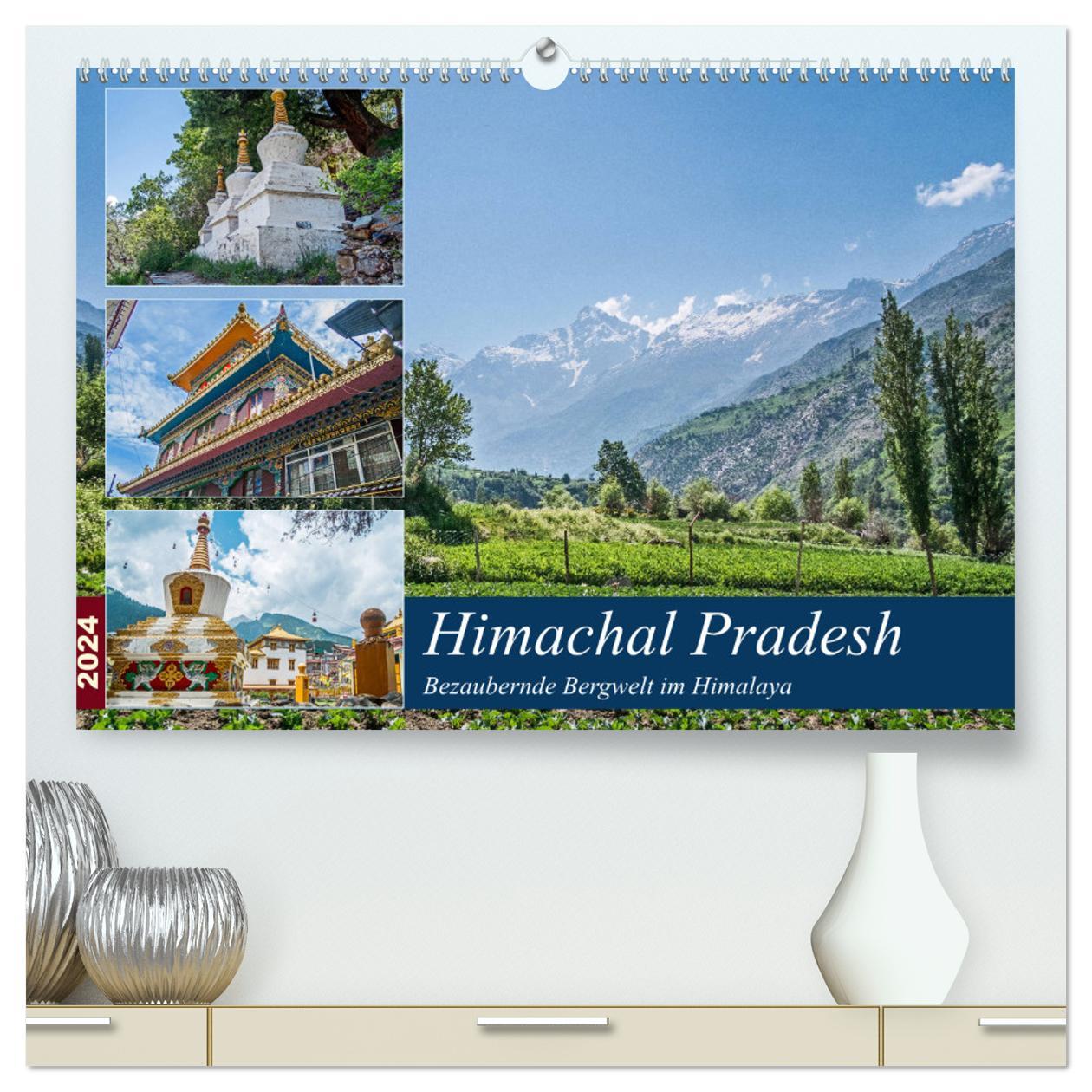 Calendar / Agendă Himachal Pradesh - Bezaubernde Bergwelt im Himalaya (hochwertiger Premium Wandkalender 2024 DIN A2 quer), Kunstdruck in Hochglanz Thomas Leonhardy