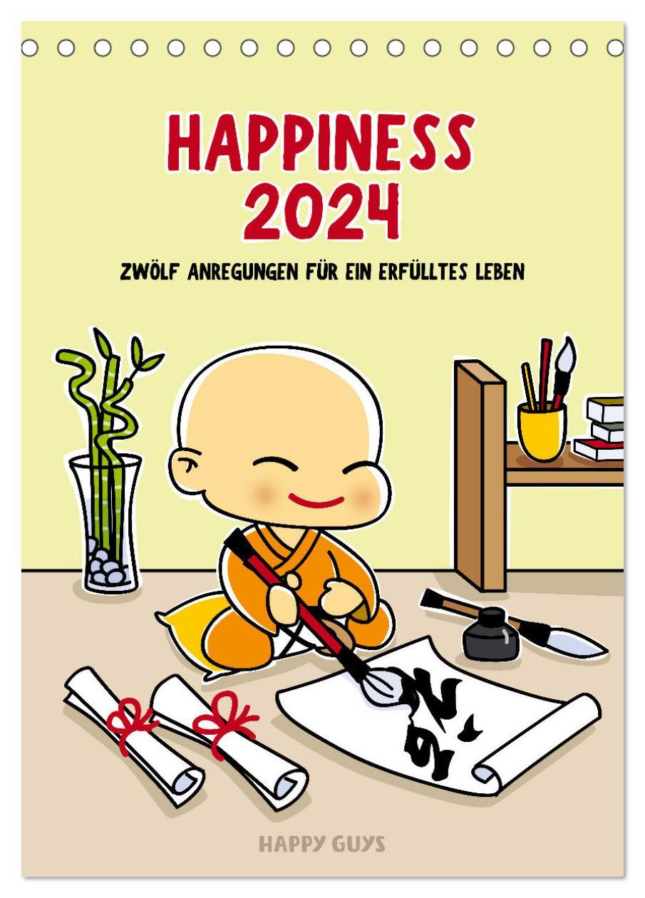 Kalendář/Diář Happiness 2024 (Tischkalender 2024 DIN A5 hoch), CALVENDO Monatskalender Nemeth