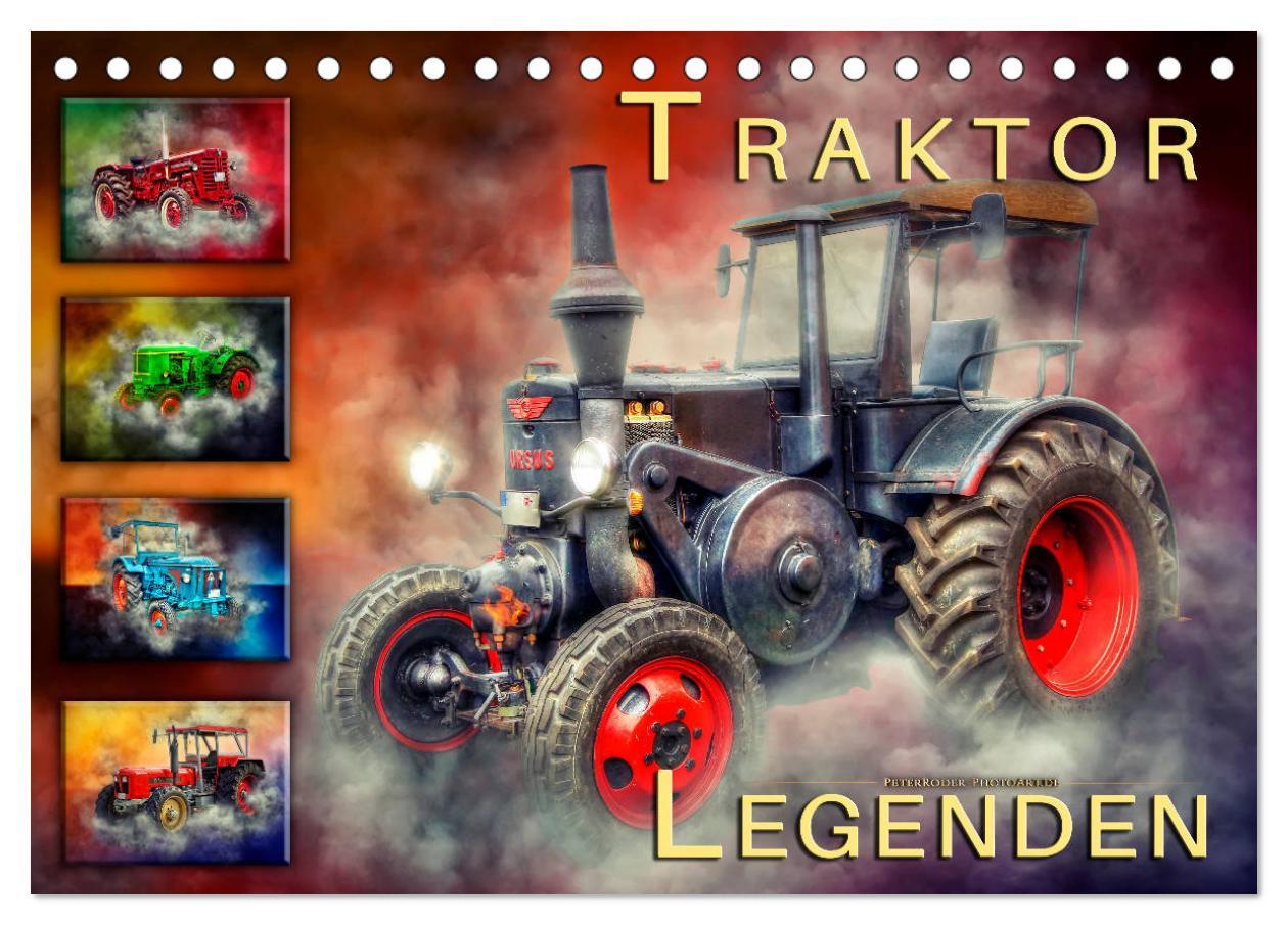 Naptár/Határidőnapló Traktor Legenden (Tischkalender 2024 DIN A5 quer), CALVENDO Monatskalender Peter Roder
