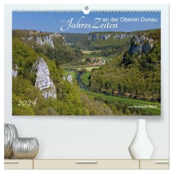 Kalendář/Diář JahresZeiten an der Oberen Donau (hochwertiger Premium Wandkalender 2024 DIN A2 quer), Kunstdruck in Hochglanz Andreas Beck