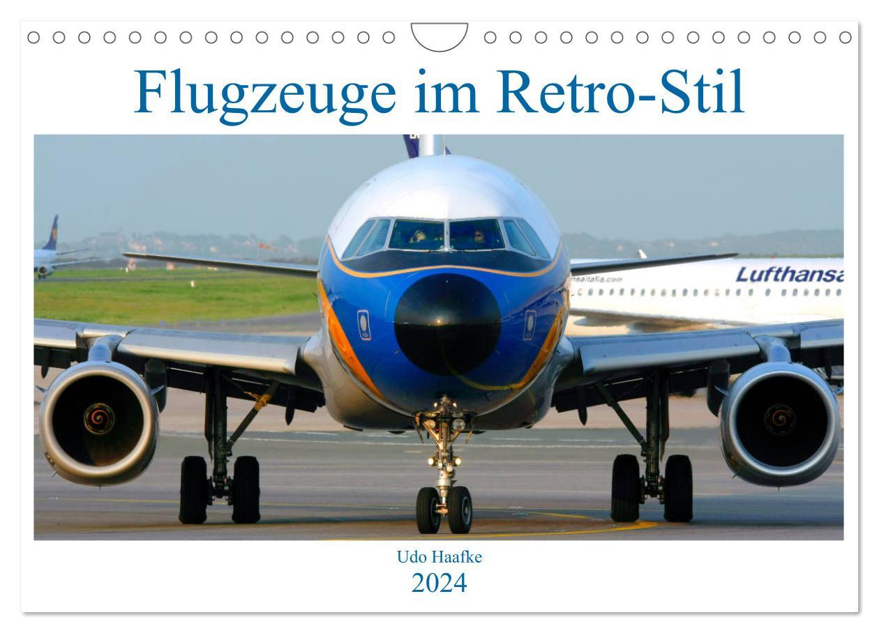 Kalendář/Diář Flugzeuge im Retro-Stil (Wandkalender 2024 DIN A4 quer), CALVENDO Monatskalender Udo Haafke