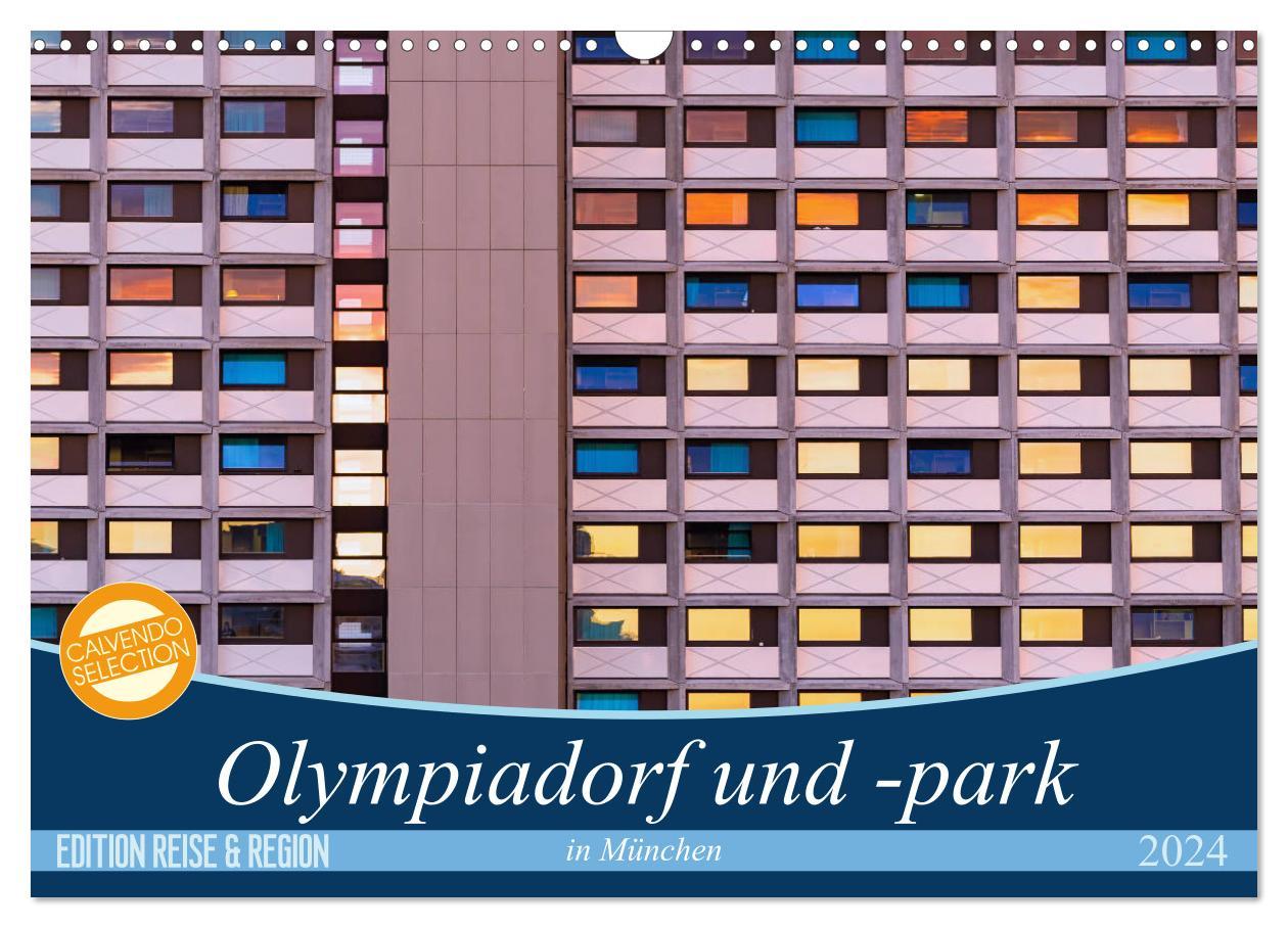 Kalendarz/Pamiętnik Olympiadorf und -park in München (Wandkalender 2024 DIN A3 quer), CALVENDO Monatskalender Martina Schikore