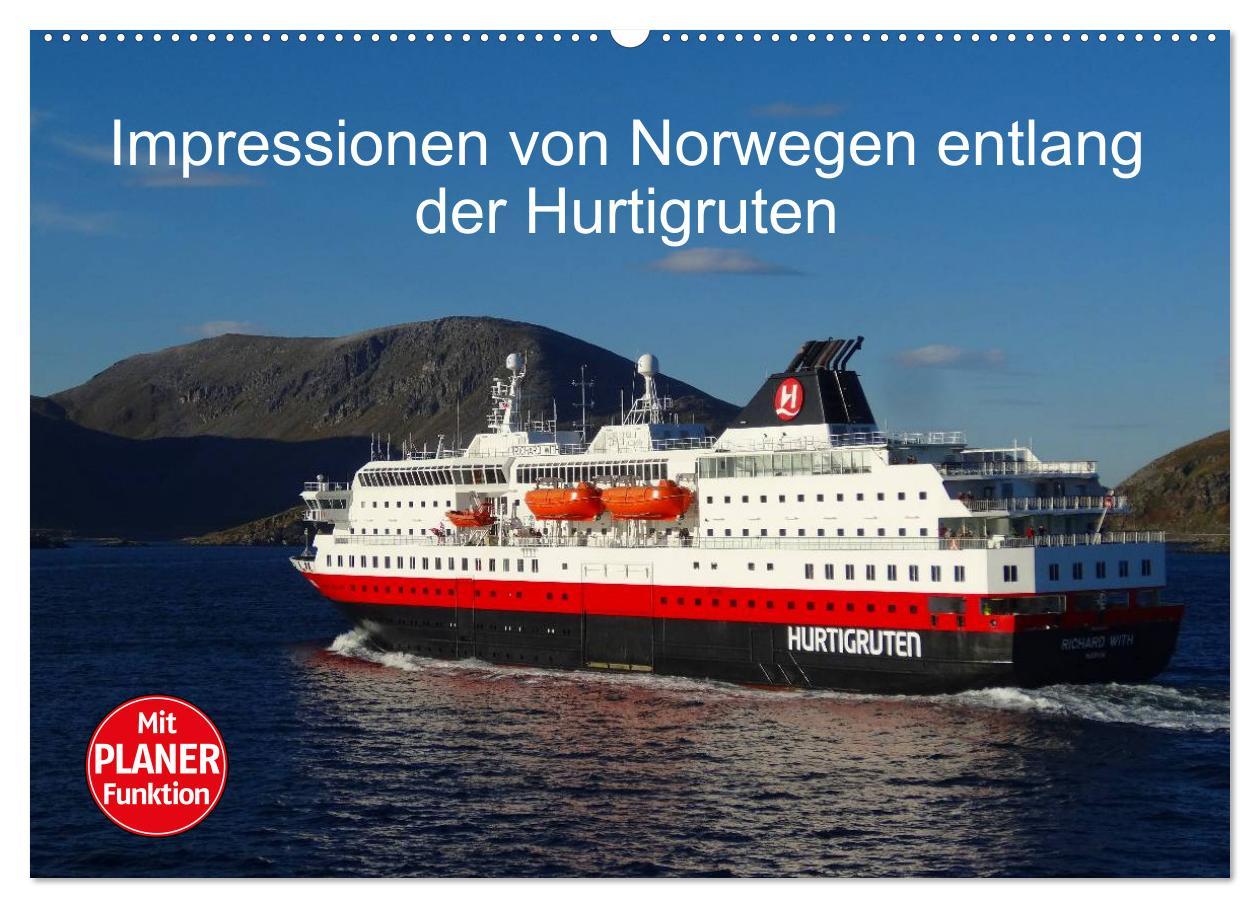 Calendar / Agendă Impressionen von Norwegen entlang der Hurtigruten (Wandkalender 2024 DIN A2 quer), CALVENDO Monatskalender Kattobello
