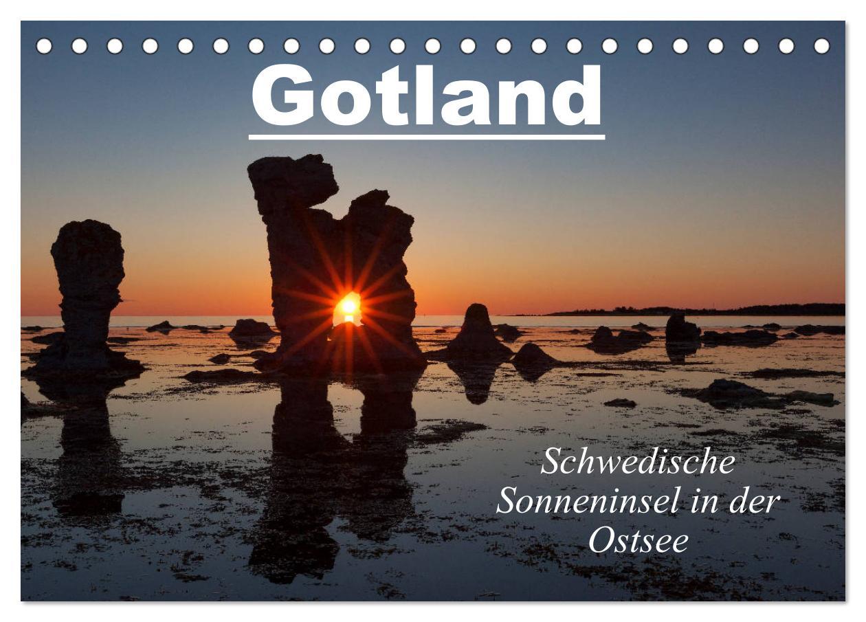 Naptár/Határidőnapló Gotland - Sonneninsel in der Ostsee (Tischkalender 2024 DIN A5 quer), CALVENDO Monatskalender Johann Schörkhuber