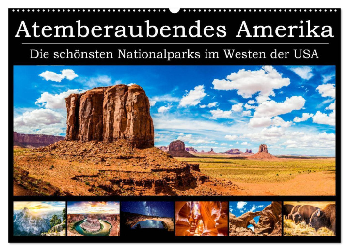 Calendar / Agendă Atemberaubendes Amerika - Die schönsten Nationalparks im Westen der USA (Wandkalender 2024 DIN A2 quer), CALVENDO Monatskalender Michael Neumayer