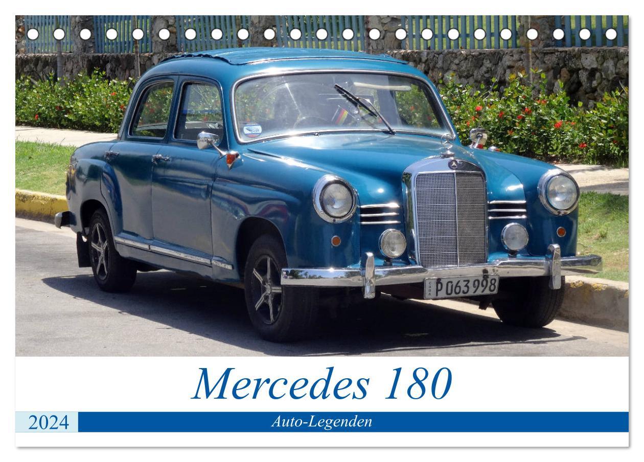 Calendar / Agendă Auto-Legenden - Mercedes 180 (Tischkalender 2024 DIN A5 quer), CALVENDO Monatskalender Henning von Löwis of Menar
