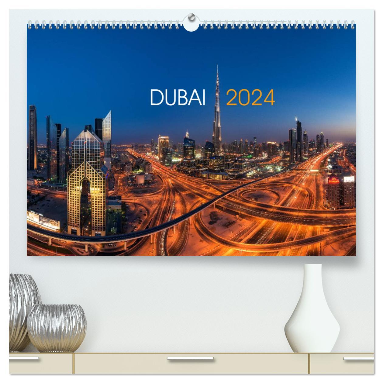 Calendar / Agendă DUBAI - 2024 (hochwertiger Premium Wandkalender 2024 DIN A2 quer), Kunstdruck in Hochglanz Jean Claude Castor I 030mm-photography