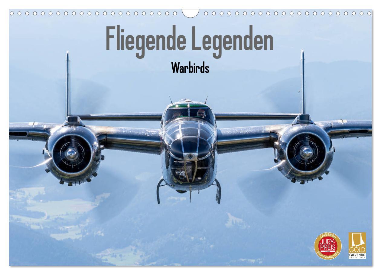 Naptár/Határidőnapló Fliegende Legenden - Warbirds (Wandkalender 2024 DIN A3 quer), CALVENDO Monatskalender Björn Engelke