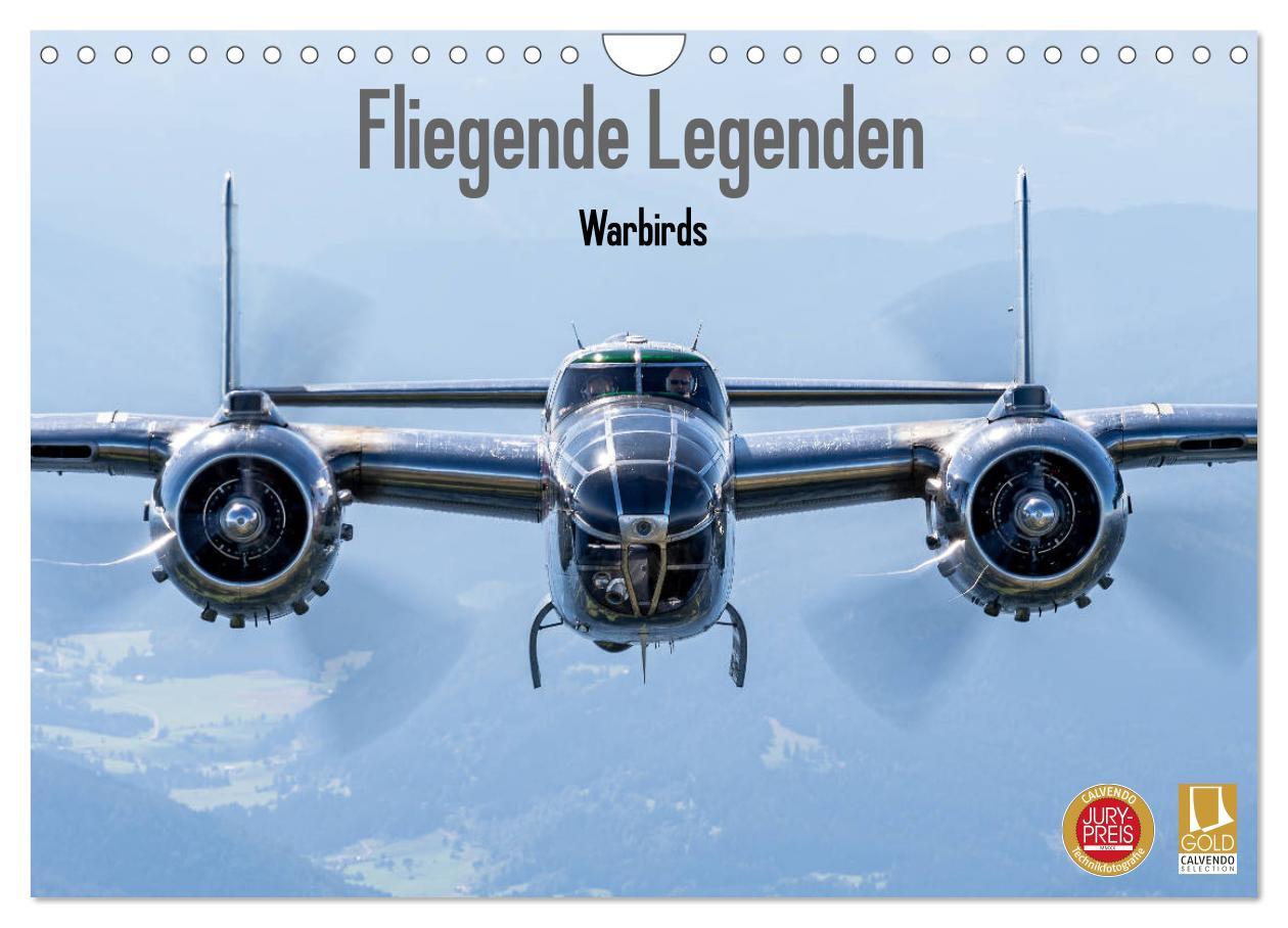 Naptár/Határidőnapló Fliegende Legenden - Warbirds (Wandkalender 2024 DIN A4 quer), CALVENDO Monatskalender Björn Engelke