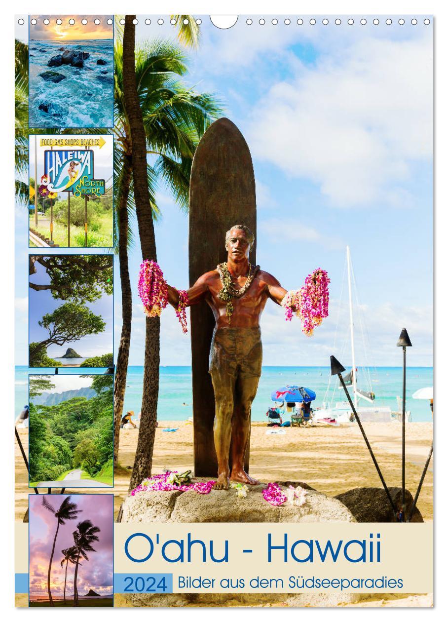 Kalendár/Diár O'ahu - Hawaii, Bilder aus dem Südseeparadies (Wandkalender 2024 DIN A3 hoch), CALVENDO Monatskalender Christian Müller