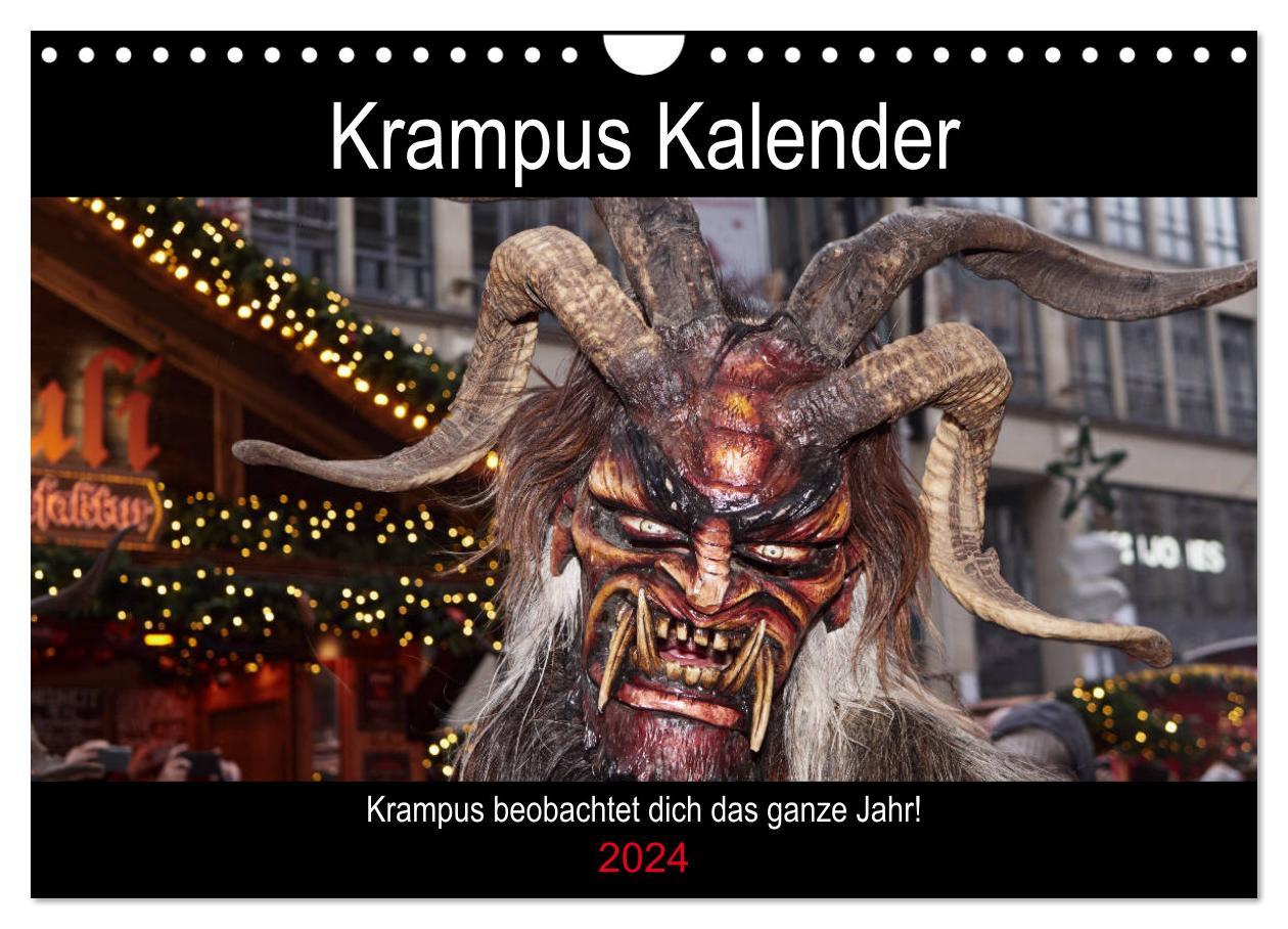 Kalendář/Diář Krampus Kalender 2024 (Wandkalender 2024 DIN A4 quer), CALVENDO Monatskalender Christian Mueller