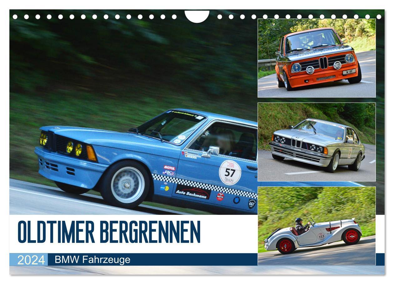 Naptár/Határidőnapló OLDTIMER BERGRENNEN - BMW Fahrzeuge (Wandkalender 2024 DIN A4 quer), CALVENDO Monatskalender Ingo Laue