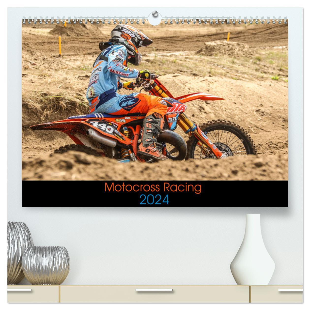 Calendar / Agendă Motocross Racing 2024 (hochwertiger Premium Wandkalender 2024 DIN A2 quer), Kunstdruck in Hochglanz Arne Fitkau Fotografie & Design