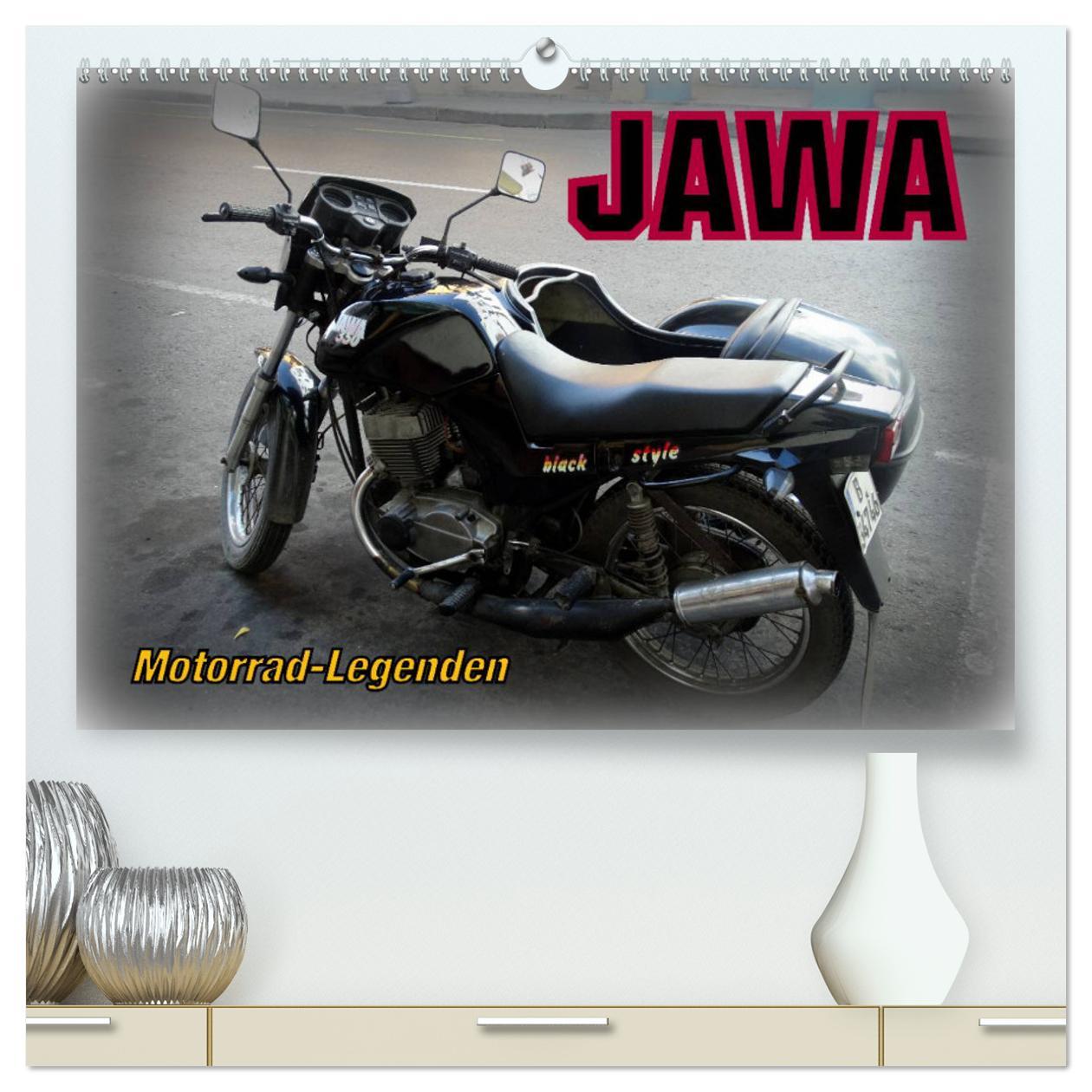 Kalendarz/Pamiętnik Motorrad-Legenden: JAWA (hochwertiger Premium Wandkalender 2024 DIN A2 quer), Kunstdruck in Hochglanz Henning von Löwis of Menar