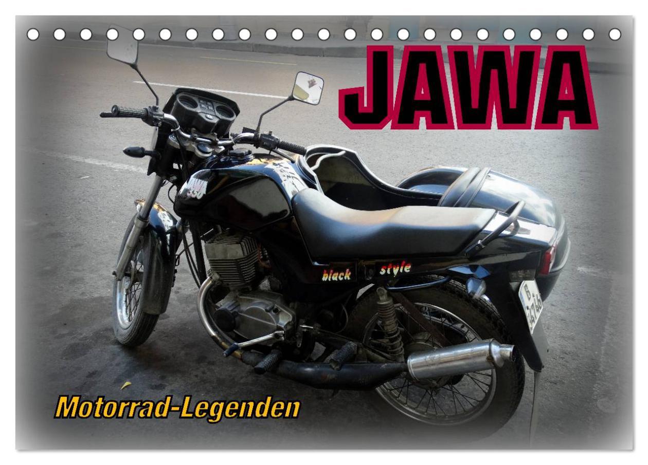 Naptár/Határidőnapló Motorrad-Legenden: JAWA (Tischkalender 2024 DIN A5 quer), CALVENDO Monatskalender Henning von Löwis of Menar