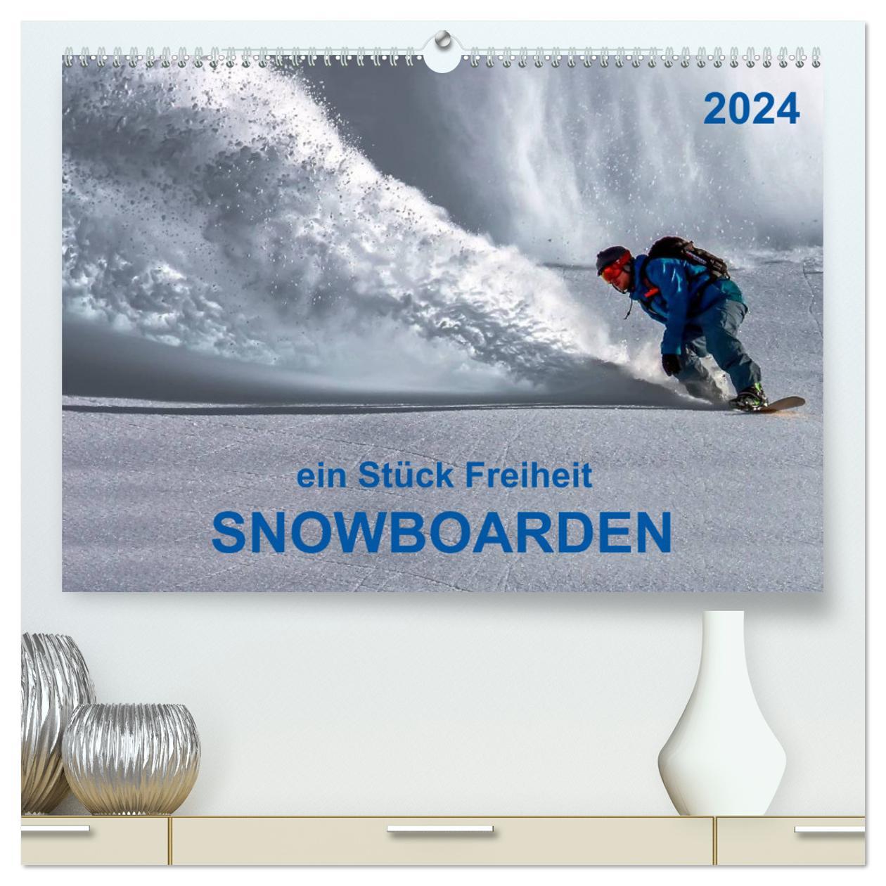 Календар/тефтер Snowboarden - ein Stück Freiheit (hochwertiger Premium Wandkalender 2024 DIN A2 quer), Kunstdruck in Hochglanz Peter Roder