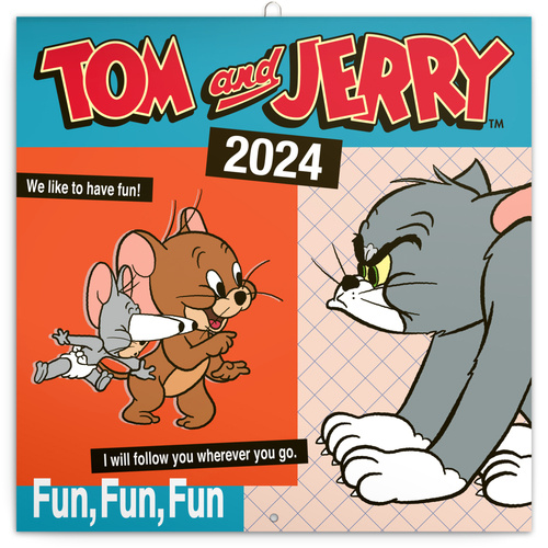 Naptár/Határidőnapló Tom a Jerry 2024 - nástěnný kalendář 
