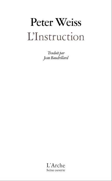Knjiga L'Instruction Peter Weiss