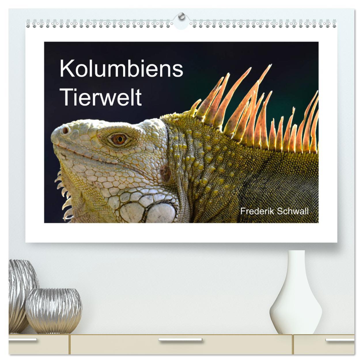 Kalendář/Diář Kolumbiens Tierwelt (hochwertiger Premium Wandkalender 2024 DIN A2 quer), Kunstdruck in Hochglanz Schwall