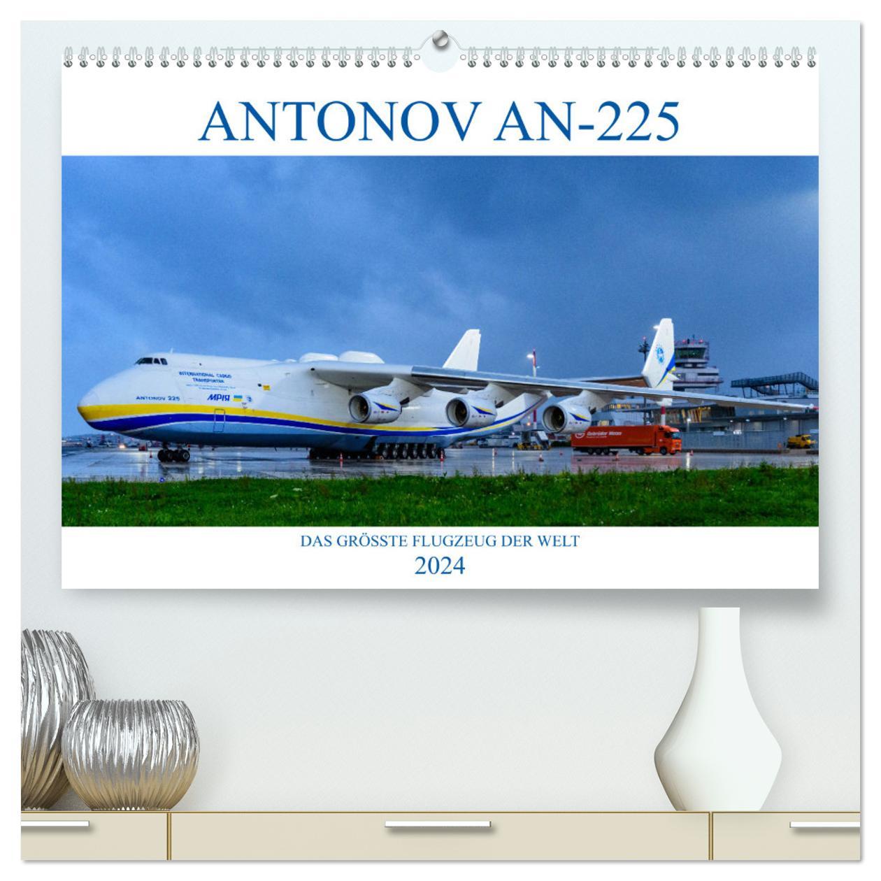 Kalender/Terminbuch ANTONOV AN-225 "MRIJA" (hochwertiger Premium Wandkalender 2024 DIN A2 quer), Kunstdruck in Hochglanz Wolfgang Simlinger