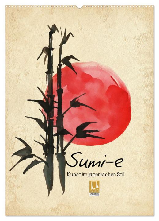 Kalendář/Diář Sumi-e Kunst im japanischen Stil (Wandkalender 2024 DIN A2 hoch), CALVENDO Monatskalender Lucia