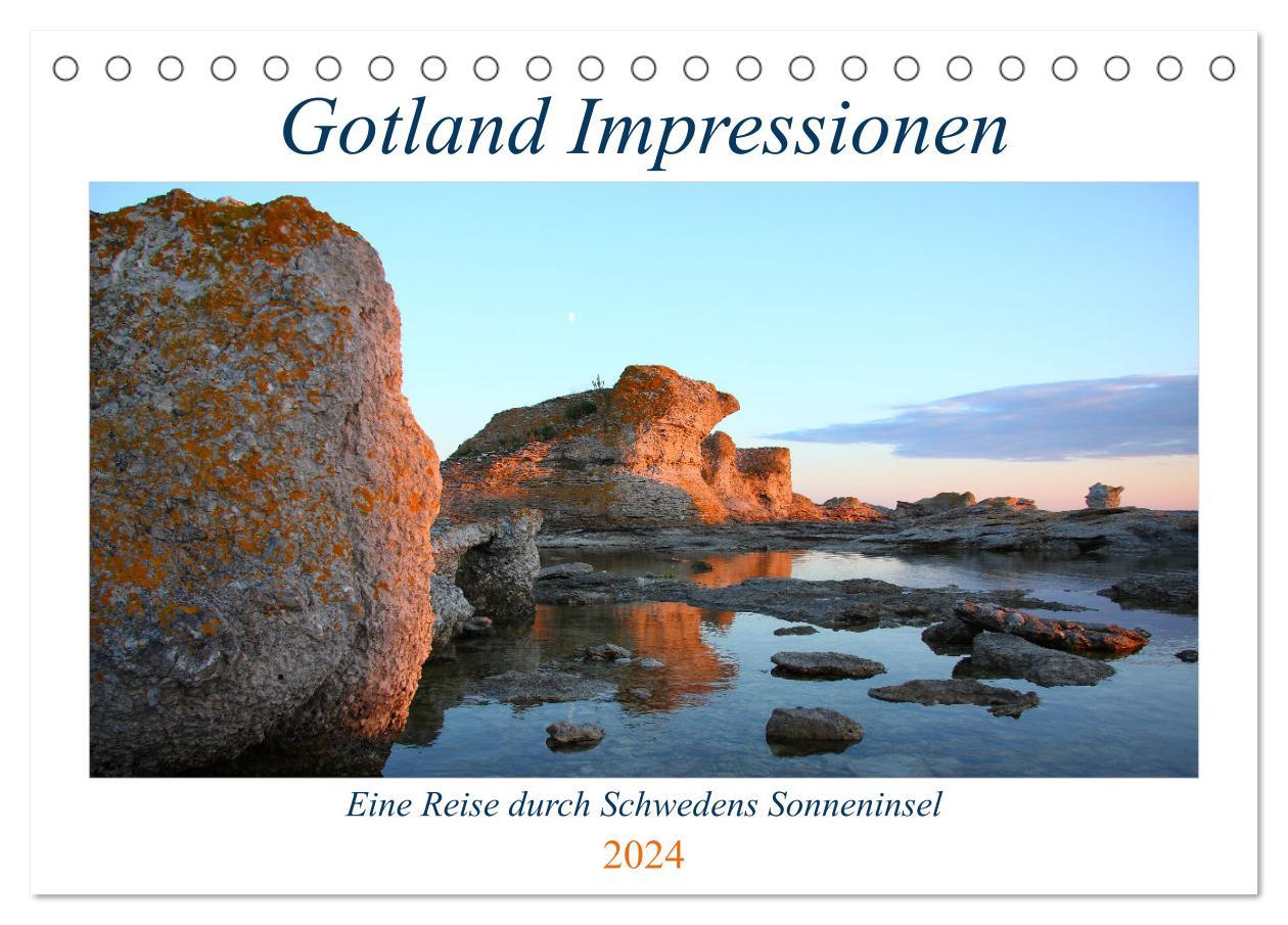 Календар/тефтер Gotland Impressionen (Tischkalender 2024 DIN A5 quer), CALVENDO Monatskalender Anja Thomßen