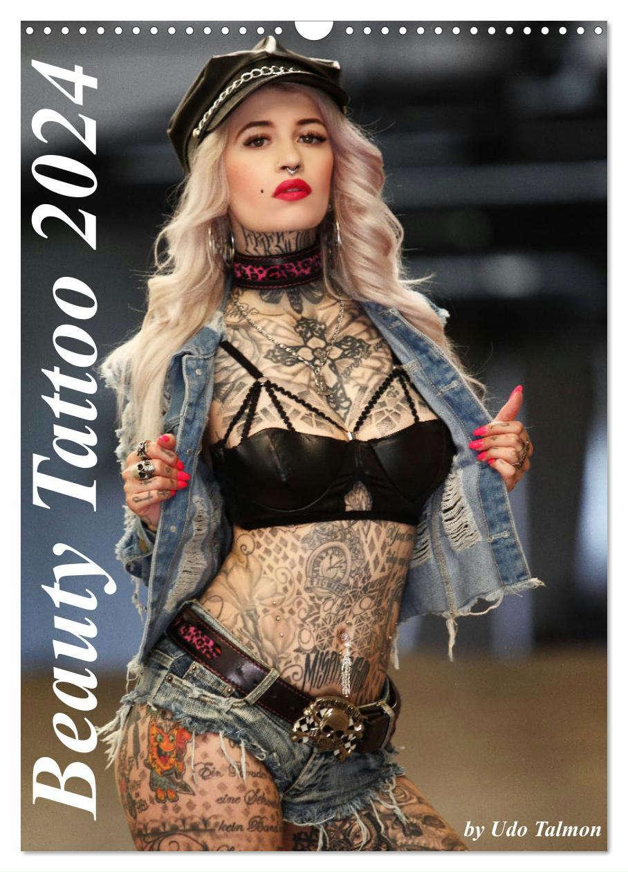 Calendar / Agendă Beauty Tattoo 2024 (Wandkalender 2024 DIN A3 hoch), CALVENDO Monatskalender Udo Talmon