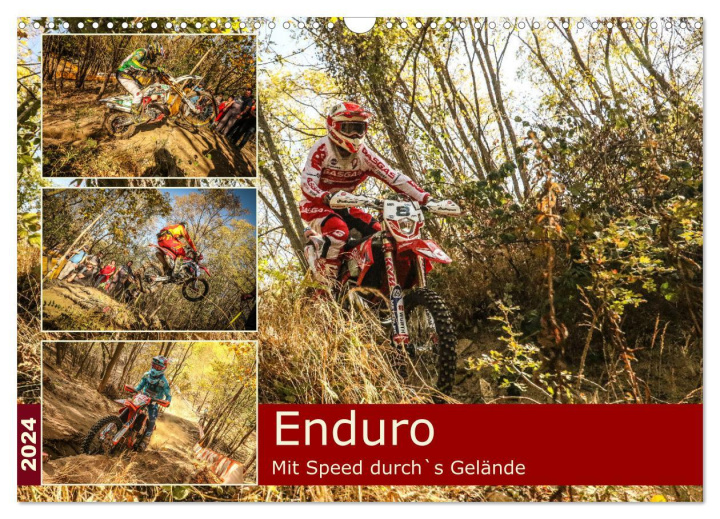Calendar / Agendă Enduro Mit Speed durch`s Gelände (Wandkalender 2024 DIN A3 quer), CALVENDO Monatskalender Calvendo