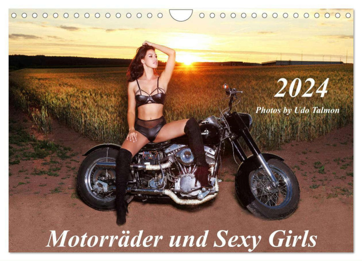 Календар/тефтер Motorräder und Sexy Girls (Wandkalender 2024 DIN A4 quer), CALVENDO Monatskalender Udo Talmon